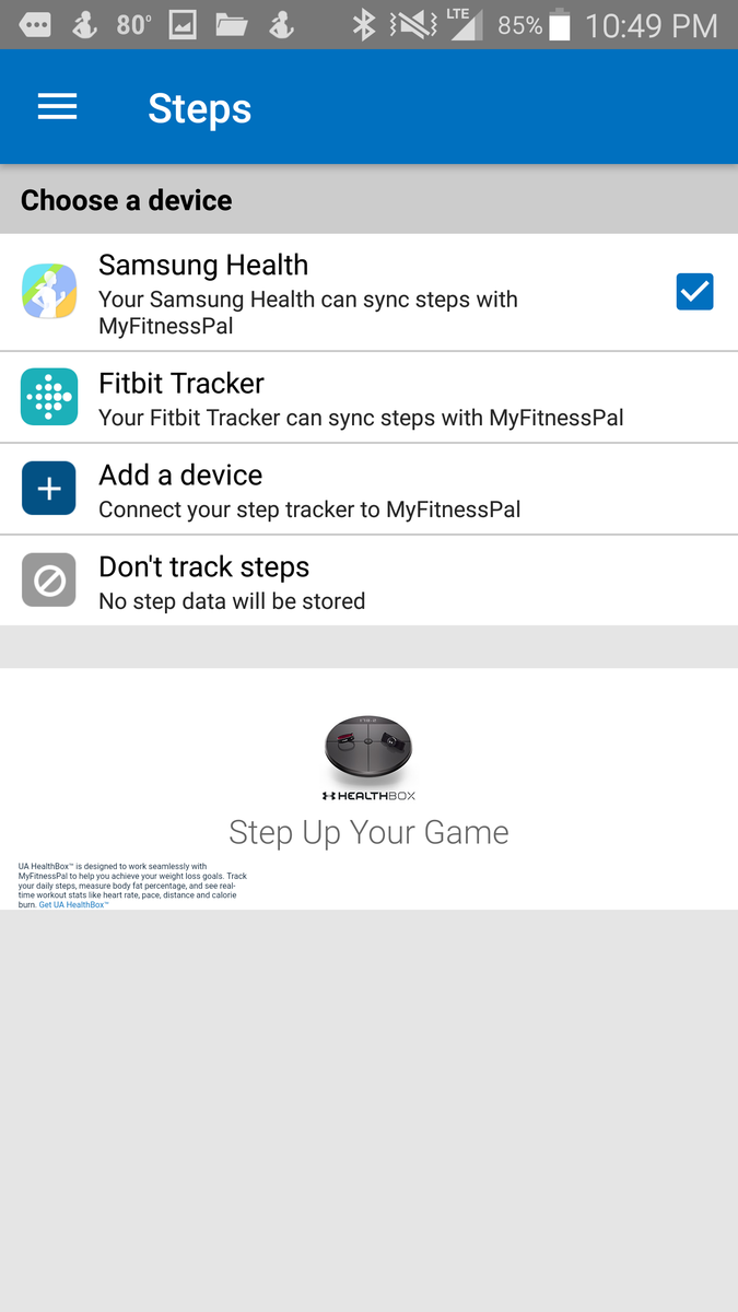 fitness pal fitbit sync